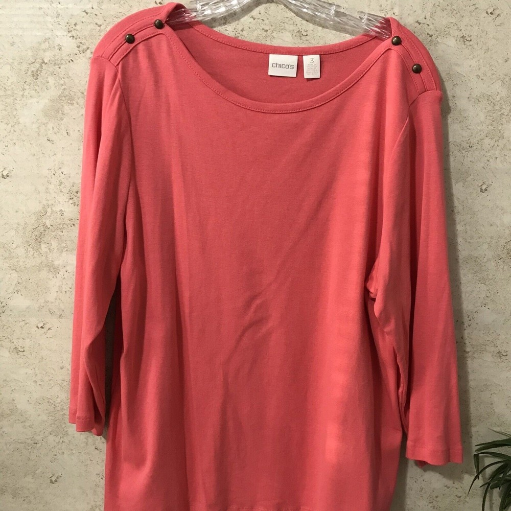 Chico's Long Sleeve Shirt Womens Size 3 or XL Extra Large